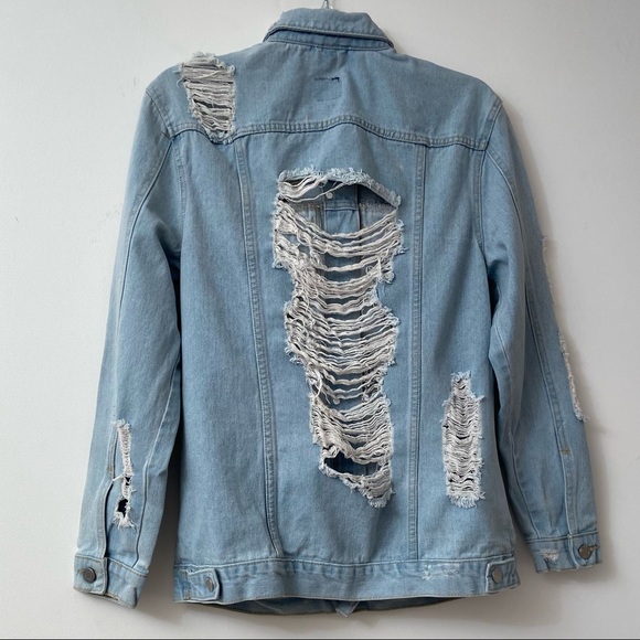 Boom Boom Jean’s women distressed long sleeves jacket. Size M. Used condition. - Picture 4 of 12